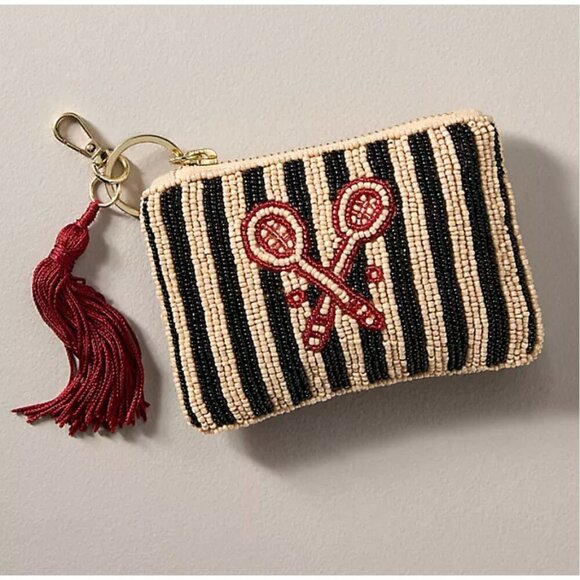 Beaded Coin Purse: Tennis Rackets Edition - Picture 1 of 2